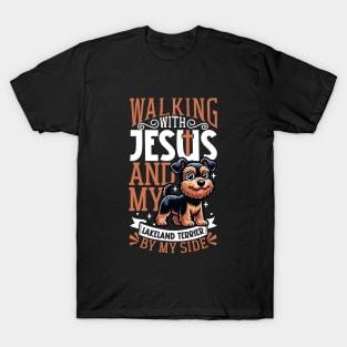 Jesus and dog - Lakeland Terrier T-Shirt